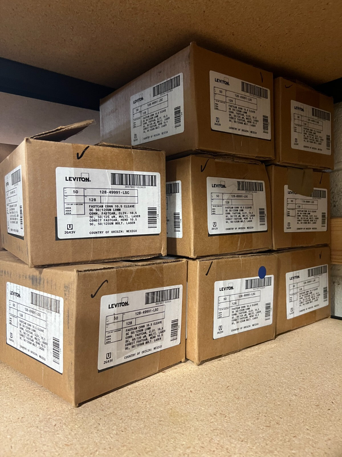 🔥 Leviton 128-49991-LSC FastCAM SC Connector 50/125µm LOMM Multimode -Box of 50