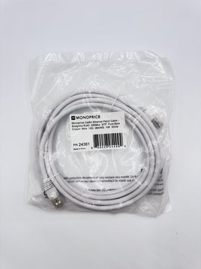 🆕 Monoprice 24361 Cat6A Ethernet Patch Cable 10ft White STP Snagless RJ45 10G –
