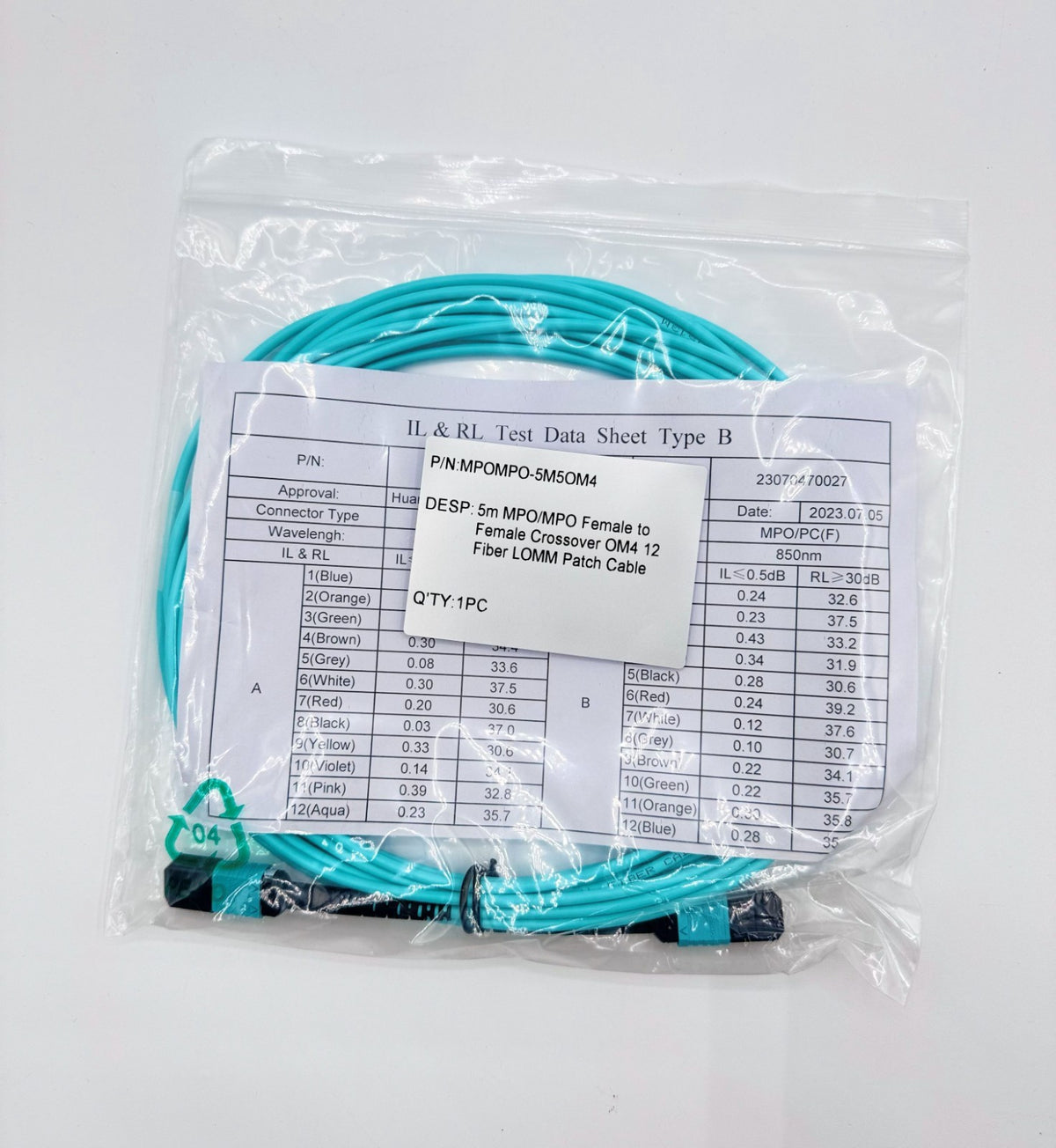 🆕 1M, 3M & 5M MPO/MPO OM4 Fiber Optic Patch Cable Female to Female Crossover 12
