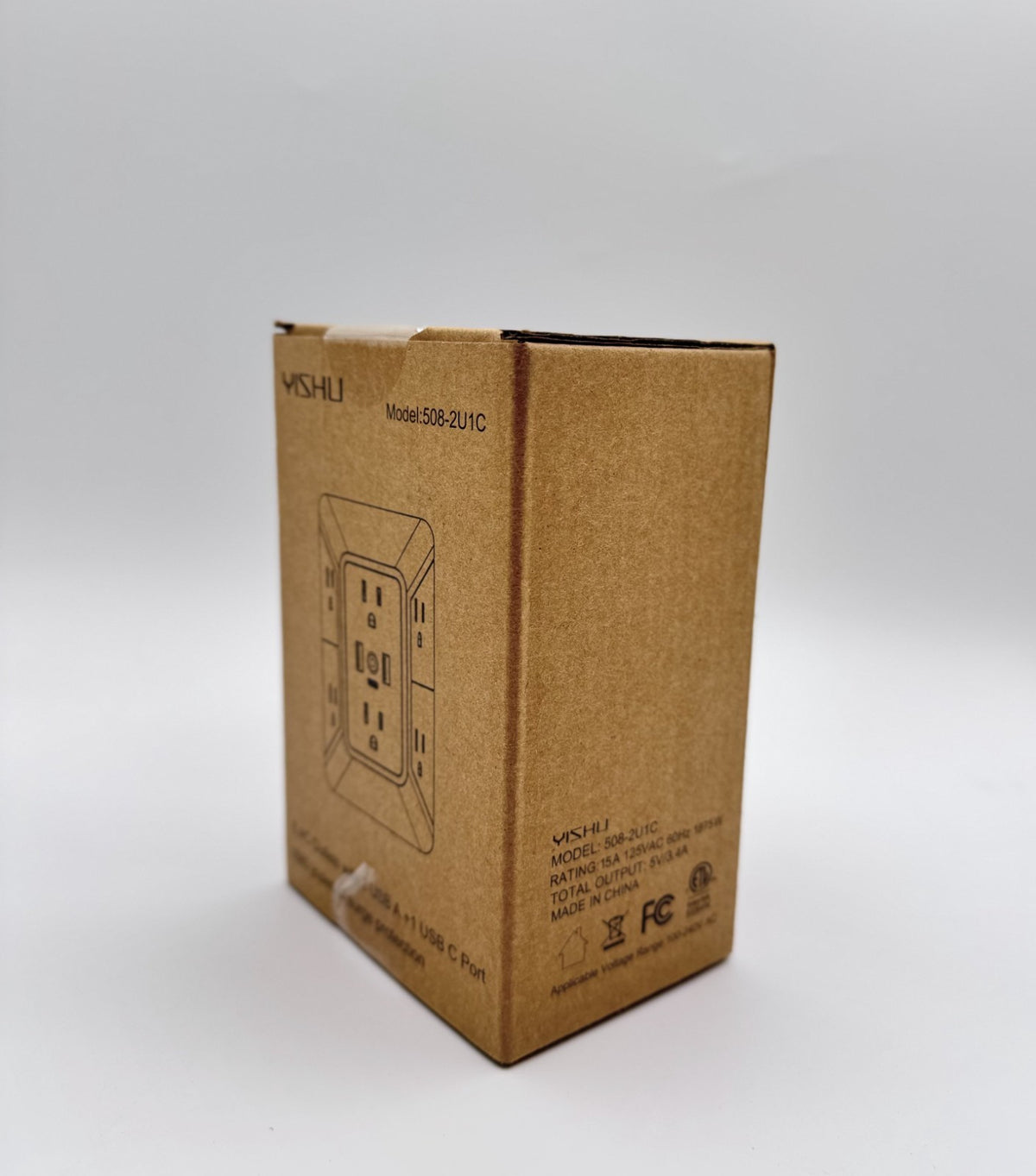 YISHU 508-2U1C Surge Protector Wall Tap 6 Outlets 2 USB-A 1 USB-C 1680J