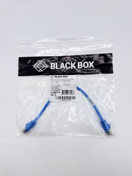 🆕 Black Box CAT6APCS-001-BL Cat6A Ethernet Patch Cable 1ft Blue Shielded S/FTP 