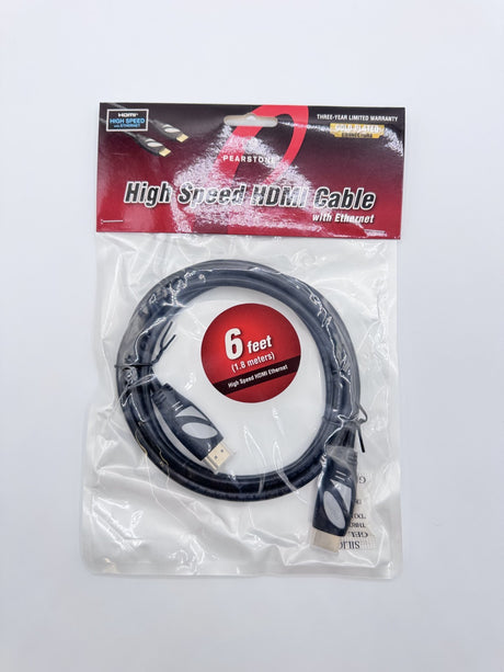 🆕 Pearstone High Speed HDMI Cable with Ethernet 6ft Gold Plated HDMI Cable – Ne