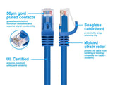 (10 Pack) Monoprice Cat5e Ethernet Patch Cable - 2ft - Blue, RJ45, 350Mhz, 24AWG