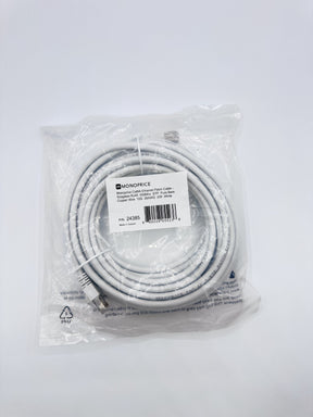 🆕 Monoprice 24385 Cat6A Ethernet Patch Cable 25ft White STP Snagless RJ45 10G –