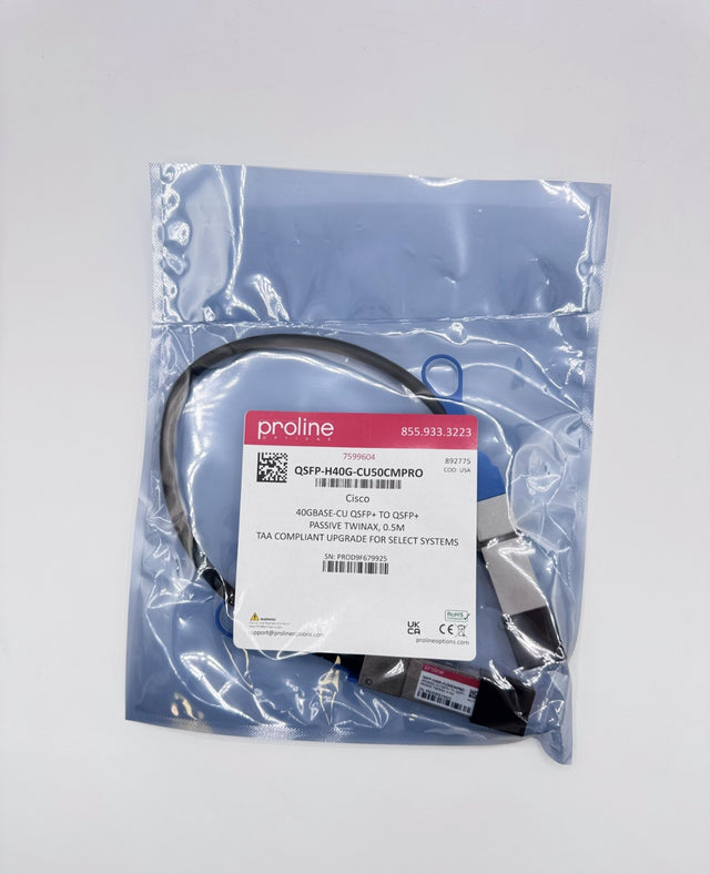 Proline QSFP-H40G-CU50CMPRO Cisco 40G QSFP+ Passive Twinax DAC Cable 0.5M New