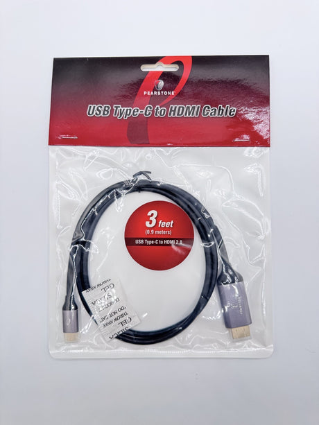🆕 Pearstone USB Type-C to HDMI 2.0 Cable 3ft 4K UHD USB-C to HDMI Adapter – New