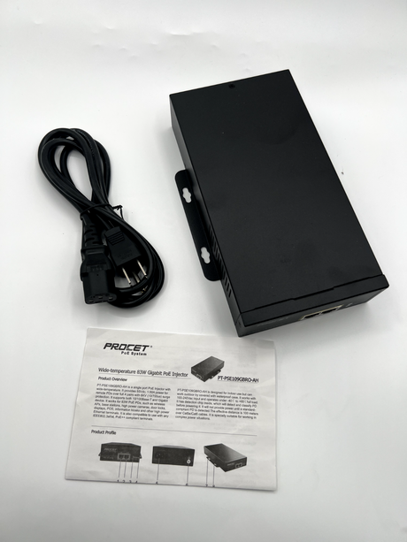 Procet PT-PSE109GBRO-AH 83W Gigabit Single Port PoE Injector