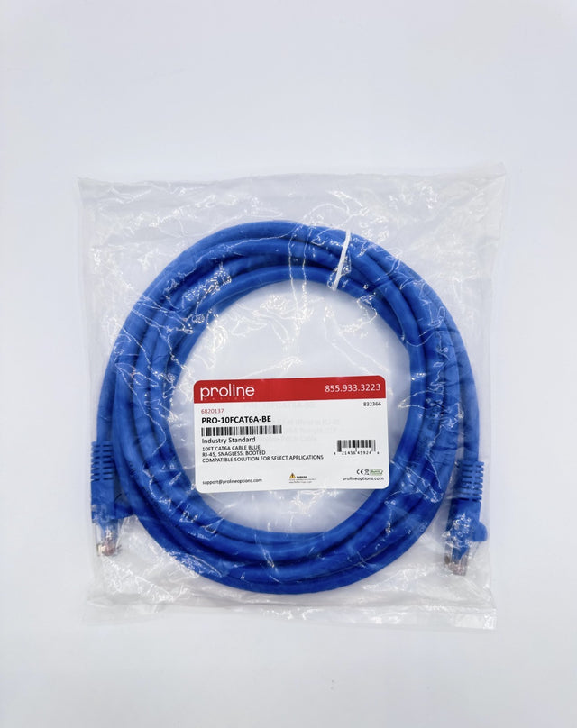 🆕 Proline PRO-10FCAT6A-BE Cat6A Ethernet Patch Cable 10ft Blue RJ45 Snagless