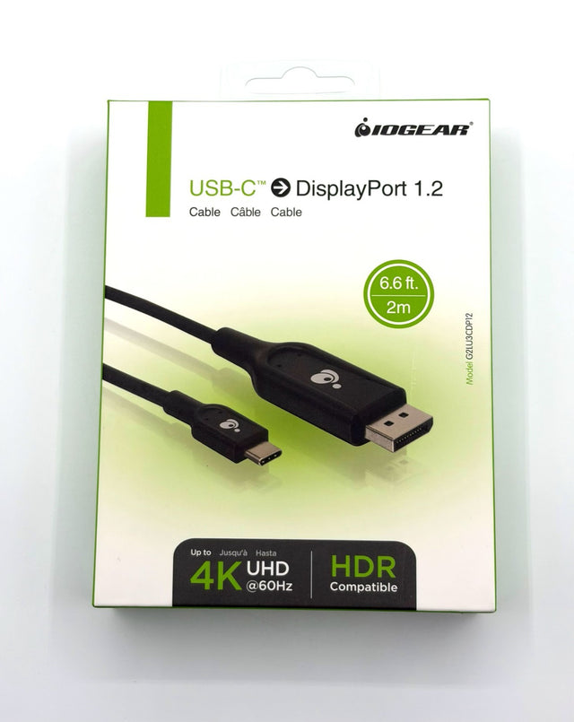 🆕 IOGEAR USB-C to DisplayPort 1.2 Cable 6.6 ft (2m) | 4K@60Hz | HDR | New