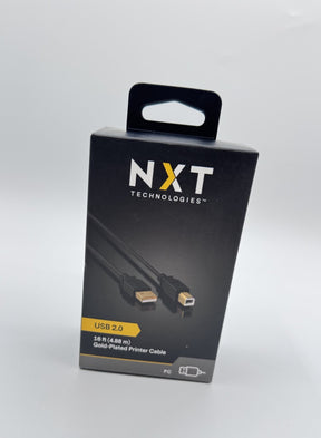 🆕 NXT Technologies USB 2.0 Gold-Plated Printer Cable 16 ft (4.88m) USB-A to USB