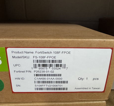 Fortinet FortiSwitch 108F-FPOE FS-108F-FPOE 8-Port PoE Ethernet Switch New