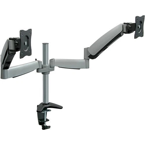 Mount-It! MI-7C24 Height-Adjustable Dual Monitor Desk Mount – 13–27 in., Silver