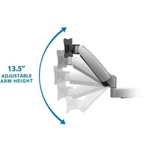 Mount-It! MI-7C24 Height-Adjustable Dual Monitor Desk Mount – 13–27 in., Silver
