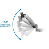Mount-It! MI-7C24 Height-Adjustable Dual Monitor Desk Mount – 13–27 in., Silver